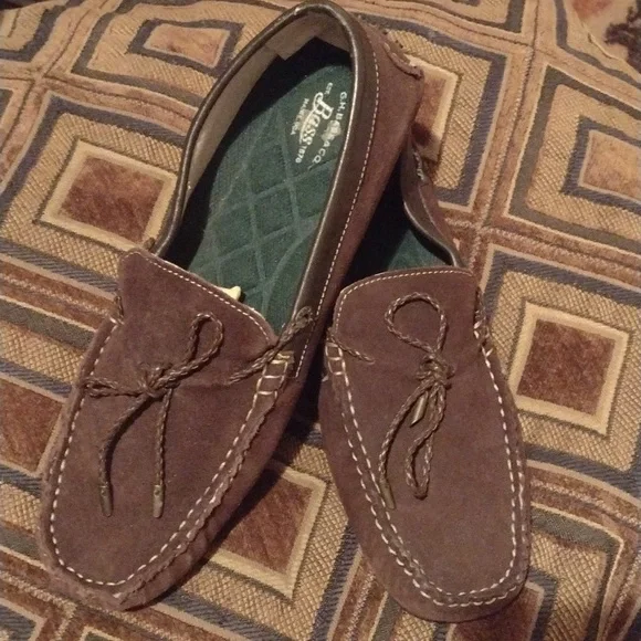 Men's Bass Dark Brown Bass Slip on leather shoes size 9.5 - Picture 2 of 8